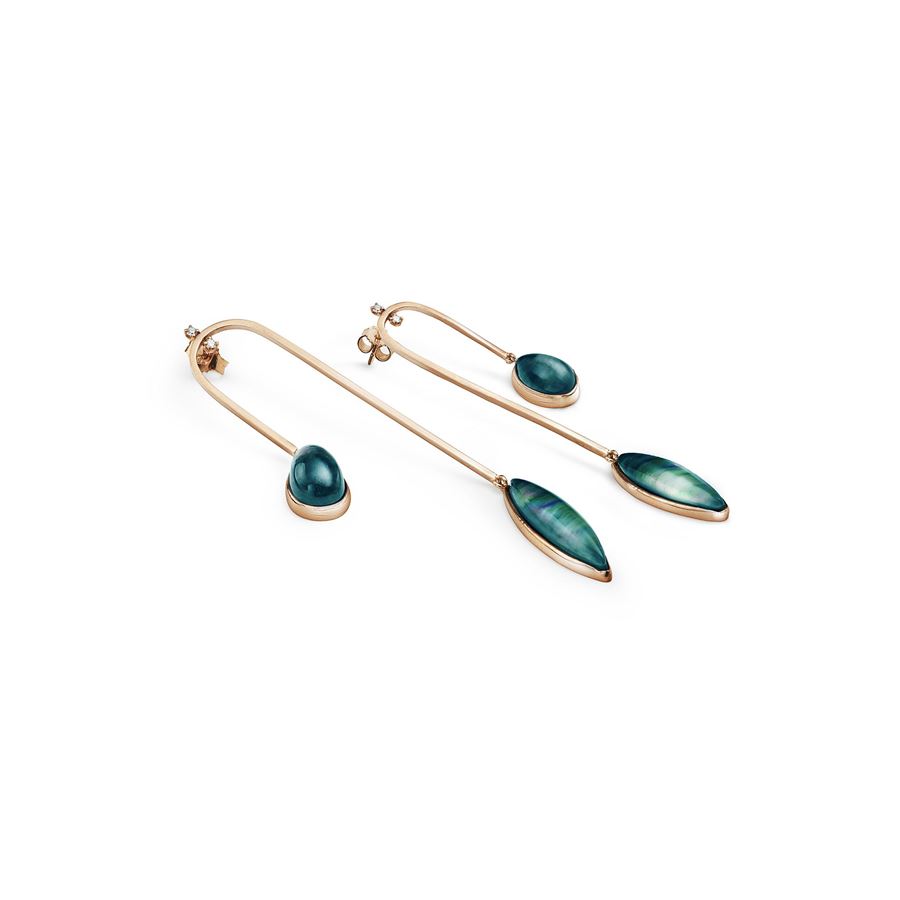 Orecchini amo curvo  medio AURUM | OR AMO CRV MAU9R BLU CT.0,08